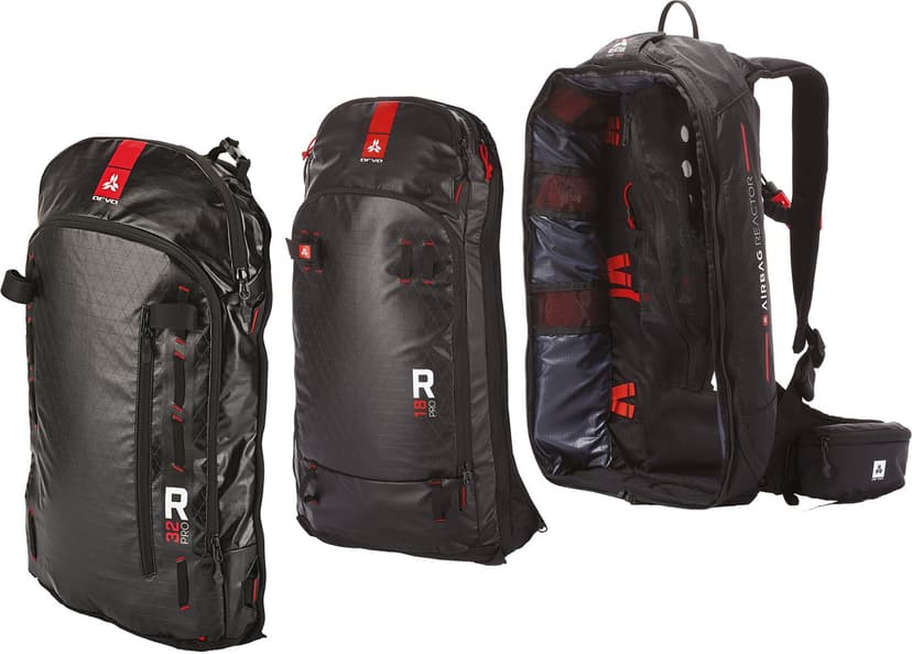 Arva Switch lavinryggsäckar Tour 32 och Ride 18 med Reactor-airbag