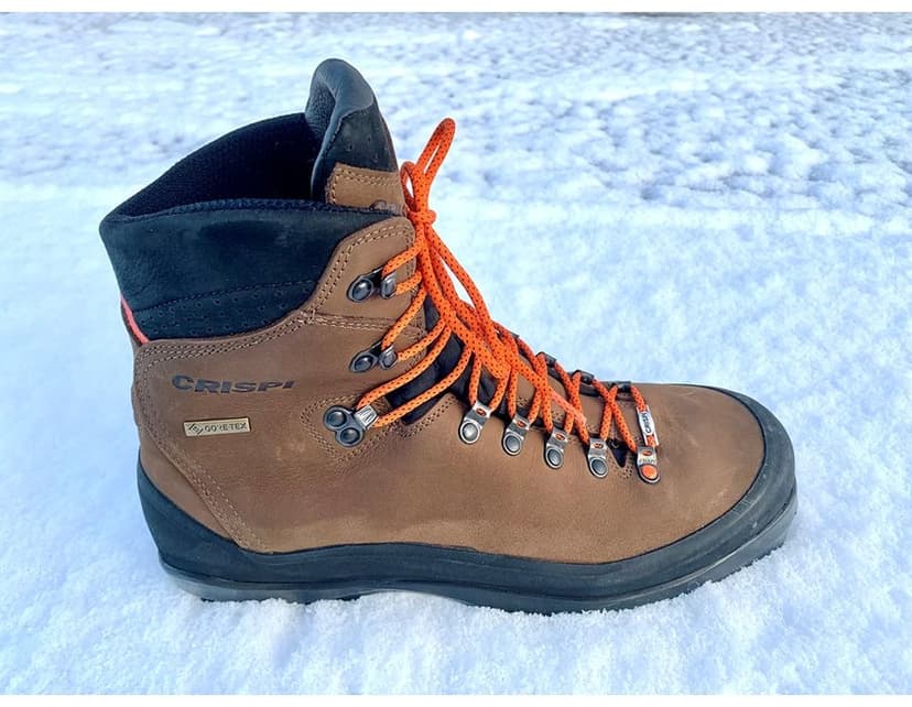 Crispi BC Nevada, brun BC-pjäxa i läder med Gore-Tex och orange snören