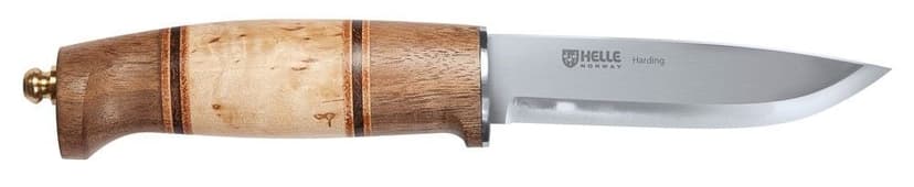 Helle 99 Harding – norsk jaktkniv med barrel-skaft i masurbjörk och rödek